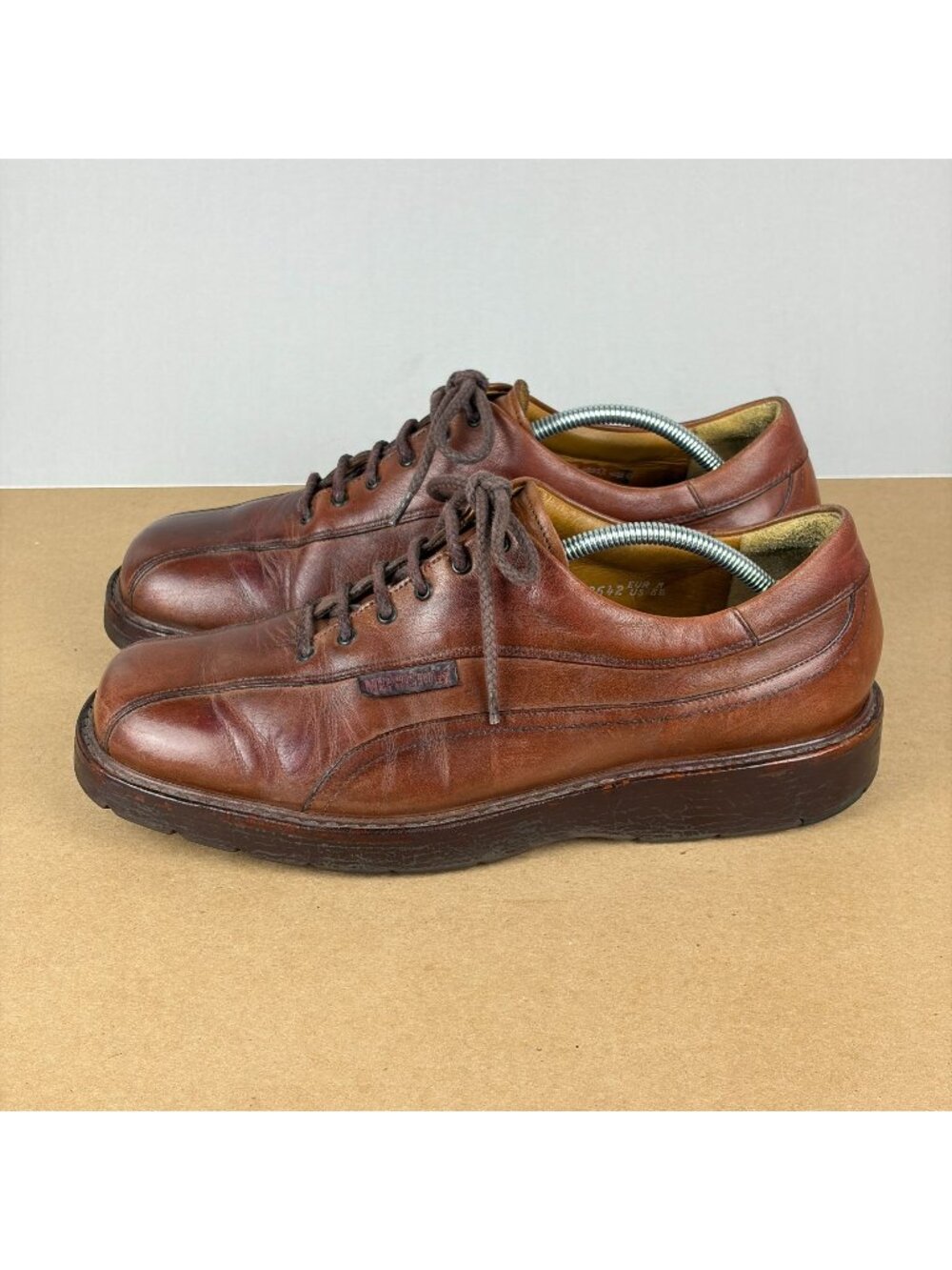 Mephisto Abel Goodyear Welt Leather Shoes Mens 8.5 Brown Low Top Lace Up